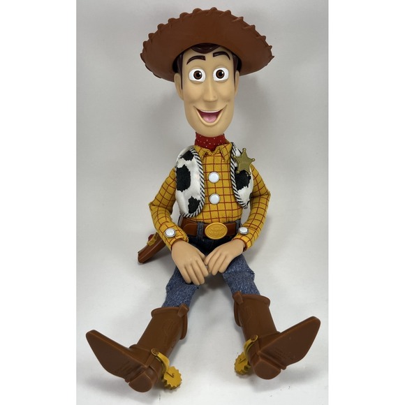 Toy Story Woody Talking Pull String Doll RARE Disney Pixar Thinkway Hat VINTAGE